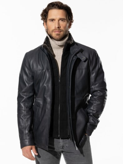 Lammnappa Langjacke 2in1 Mitternachtsblau