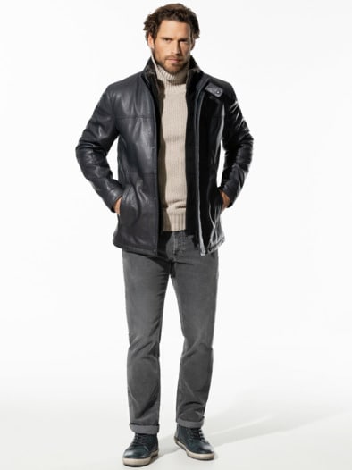 Lammnappa Langjacke 2in1 Mitternachtsblau