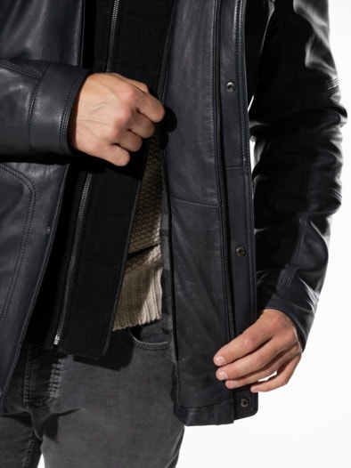 Lammnappa Langjacke 2in1 Mitternachtsblau
