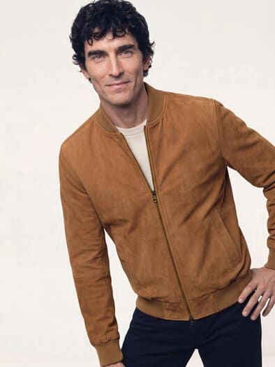Blouson aus Ziegenvelours Cognac
