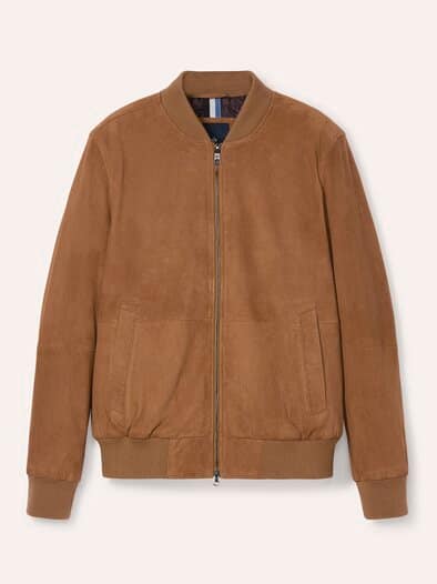 Blouson aus Ziegenvelours Cognac