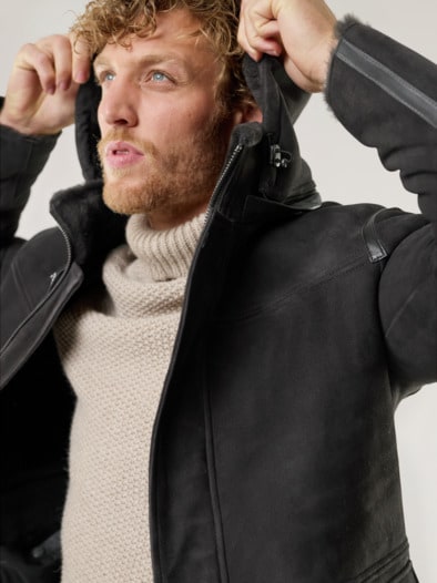 Lammfell Parka Tabak