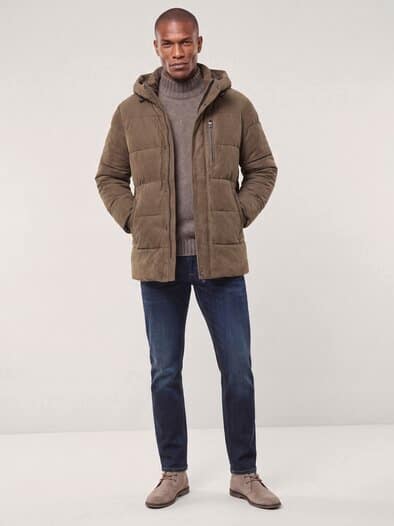 Steppjacke aus Ziegenvelours Beige