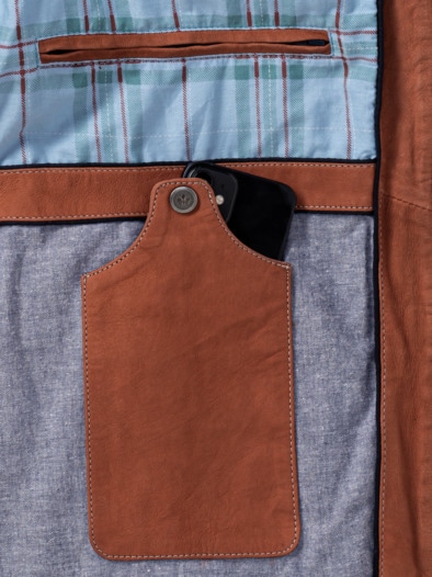 Nubukleder-Blouson Countryside Koralle