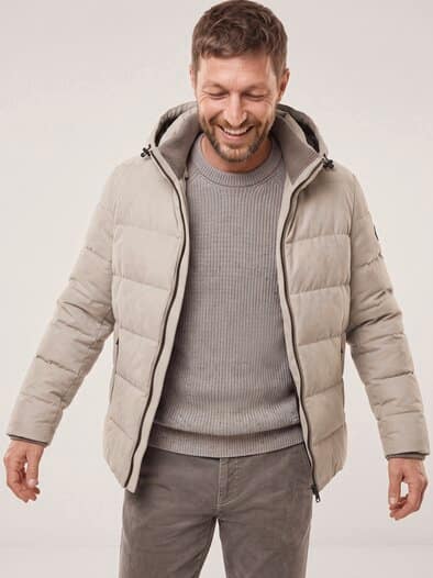 Steppjacke in Veloursoptik Natur