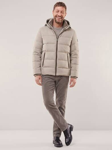 Steppjacke in Veloursoptik Natur