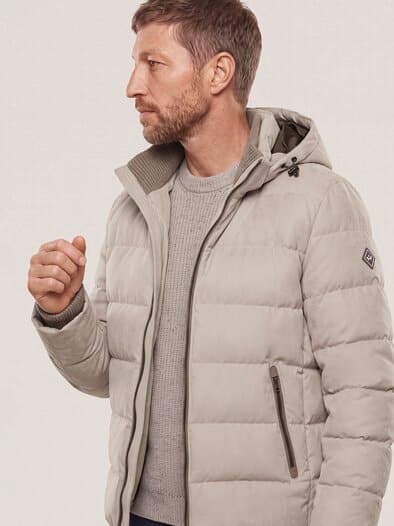 Steppjacke in Veloursoptik Natur