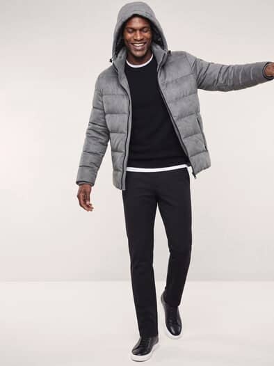 Steppjacke in Veloursoptik Silbergrau