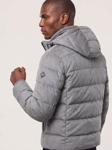 Steppjacke in Veloursoptik Silbergrau