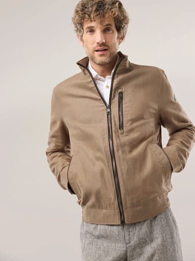 Leinenblouson Leicht und Luftig Latte