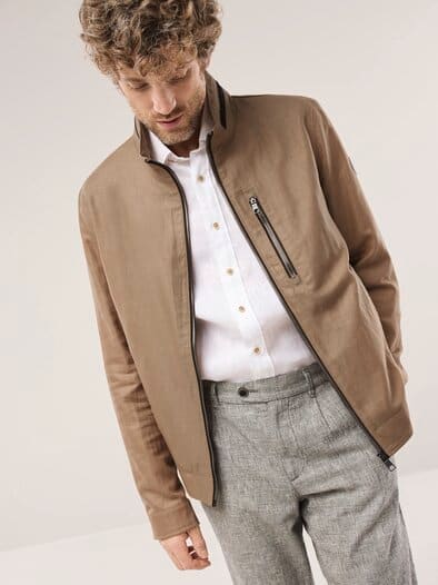 Leinenblouson Leicht und Luftig Latte