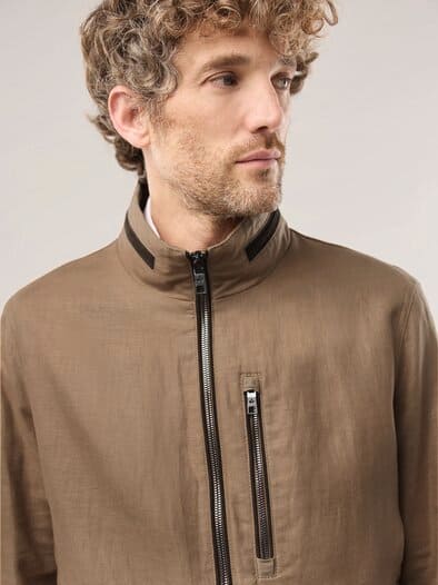 Leinenblouson Leicht und Luftig Latte