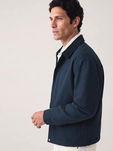 Jacke aus Baumwollmix m. Cordkragen Marine