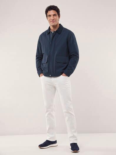 Jacke aus Baumwollmix m. Cordkragen Marine