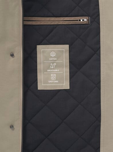 Jacke aus Baumwollmix m. Cordkragen Sand