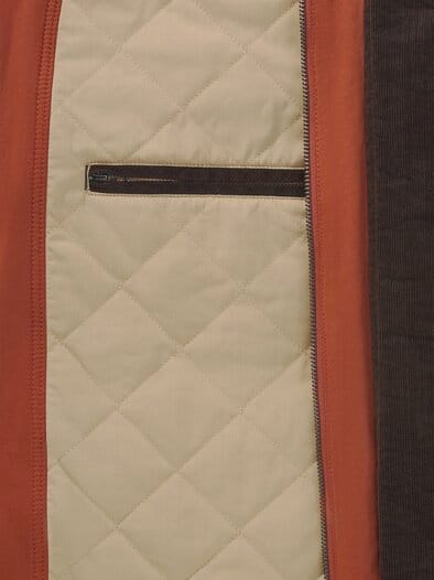Jacke aus Baumwollmix m. Cordkragen Rotbraun