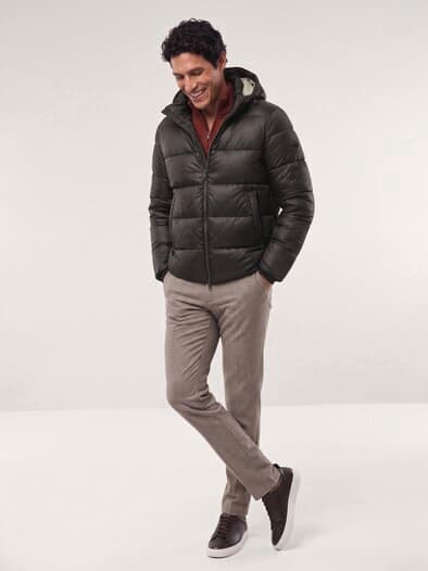 Leichte Steppjacke mit Thermozone Dunkelbraun