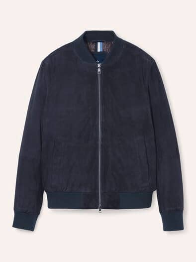Blouson aus Ziegenvelours Marine