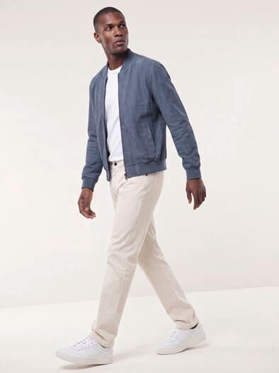 Blouson aus Ziegenvelours Rauchblau