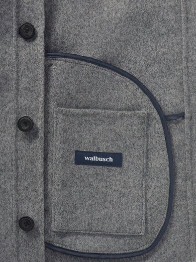 Doubleface Hemdjacke Hellgrau