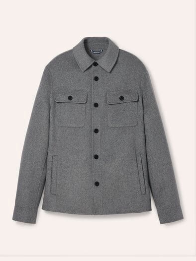Doubleface Hemdjacke Hellgrau