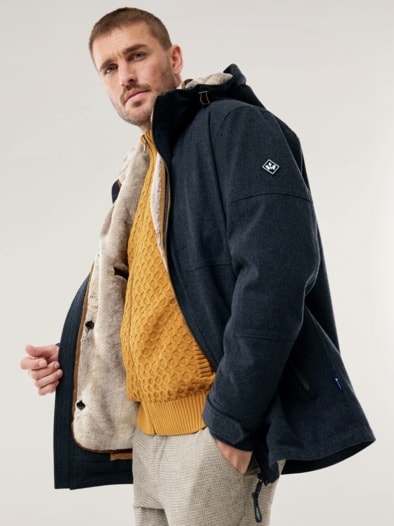 Aquastop Wolljacke Dunkelgrau