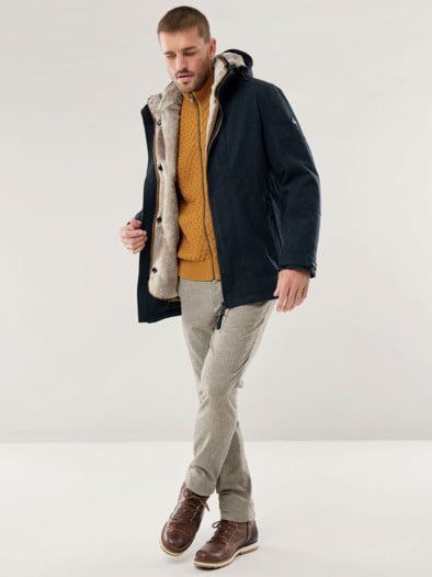 Aquastop Wolljacke Dunkelgrau