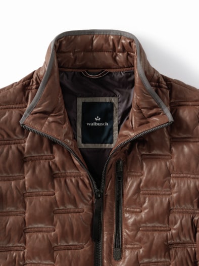 Lammleder Leichtsteppjacke Cognac