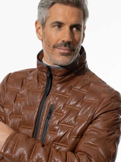 Lammleder Leichtsteppjacke Cognac