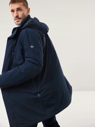 Aquastop Daunen Hybrid Jacke Marine
