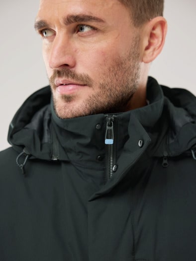 Aquastop Daunen Hybrid Jacke Schwarz