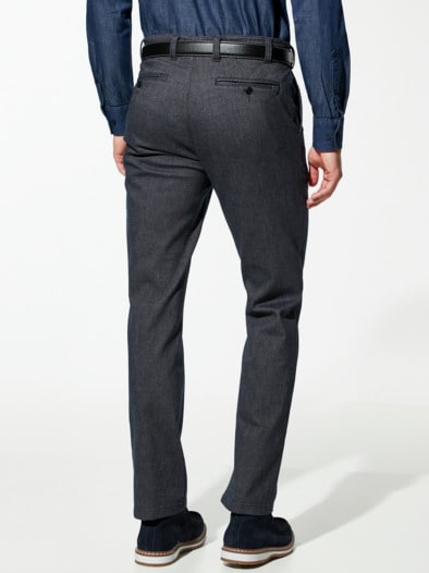 Gürtel-Chino Wool-Look Graublau