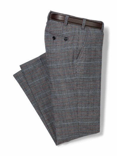 Gürtel-Chino Wool-Look Kariert