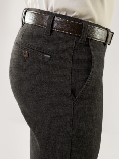 Gürtel-Chino Wool-Look Dunkelbraun