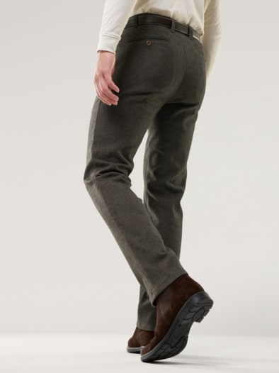 Gürtel-Chino Wool-Look Dunkelbraun