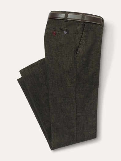 Gürtel-Chino Wool-Look Dunkelbraun