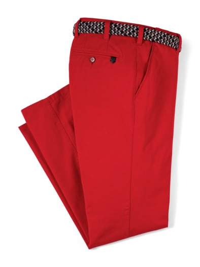 Extraglatt-Stretchbund-Chino Rot