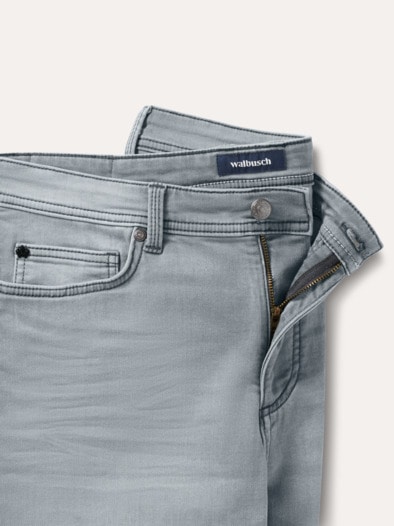 Jogger-Jeans Shorts Light Grey