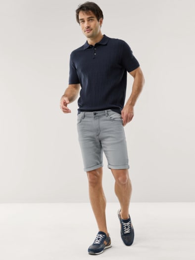 Jogger-Jeans Shorts Light Grey