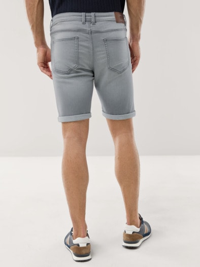 Jogger-Jeans Shorts Light Grey