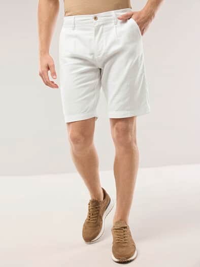 Leinenmix Bermudas Weiß