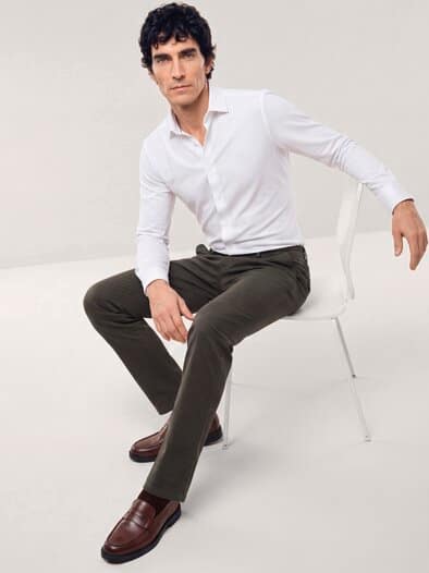Chino aus Baumwollstretch Dunkelbraun