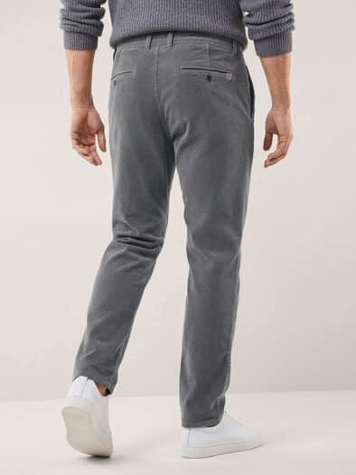 Cordhose aus weicher Baumwolle Grau