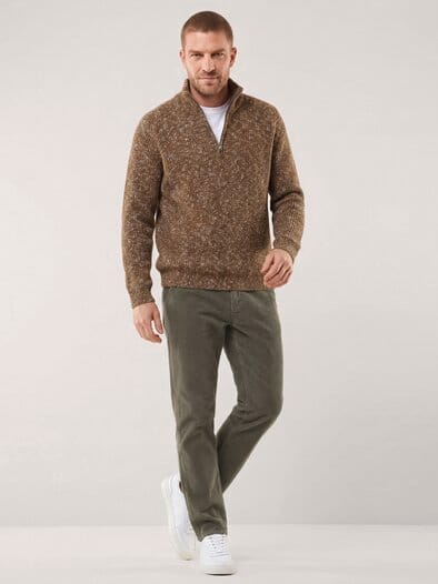 Cordhose aus weicher Baumwolle Oliv