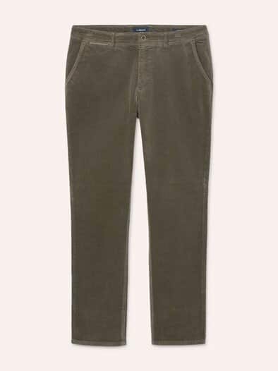 Cordhose aus weicher Baumwolle Oliv