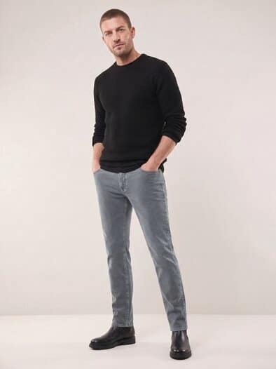 Five Pocket aus feinem Cord Grau