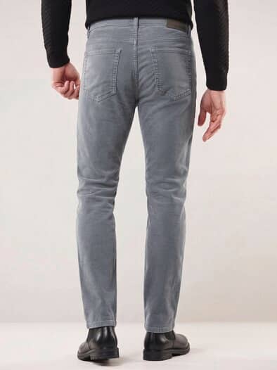 Five Pocket aus feinem Cord Grau