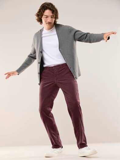 Wärmende Cordhose mit Thermofutter Bordeaux