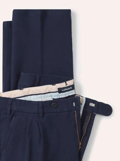 Premium Leinen-Chino Marine