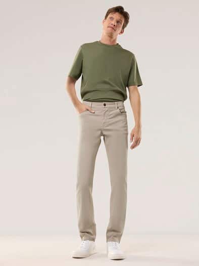 Baumwoll Five-Pocket Safaribeige